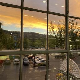 View of the sunset from the back of the shoe section!! It's better in person!