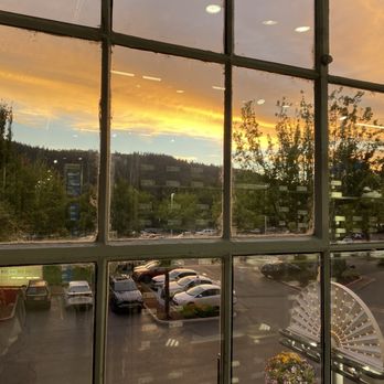 Adidas - View of the sunset from the back of the shoe section!! It's better in person! - Shoe Stores Near Me - Portland, Oregon