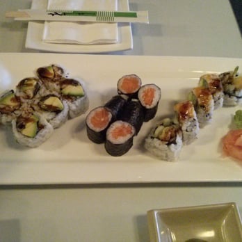 South Kawa - Three rolls $12. Your choice on the rolls with a complementary soup/salad. eel and avocado, salmon, and shrimp tempura shown. - Japanese Near Me - Chicago, Illinois South Kawa - Three rolls $12. Your choice on the rolls with a complementary soup/salad. eel and avocado, salmon, and shrimp tempura shown. - Japanese Near Me - Chicago, Illinois