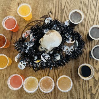 Iron Flamingo Barrel House - All the different 5oz pours we tried. - Breweries Near Me - Corning, New York Iron Flamingo Barrel House - All the different 5oz pours we tried. - Breweries Near Me - Corning, New York