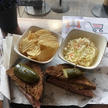 Big Apple Deli - Pastrami sandwich with coke slaw and chips - Bagels Near Me - Puerto Vallarta, JAL