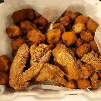 Whales Wings & Seafood - 3 piece wings and Okra - Seafood Near Me - Houston, Texas Whales Wings & Seafood - 3 piece wings and Okra - Seafood Near Me - Houston, Texas