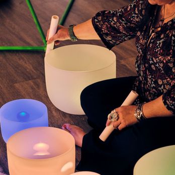 Providence Healing Studio - Michelle with crystal singing bowls. - Reiki Near Me - San Diego, California Providence Healing Studio - Michelle with crystal singing bowls. - Reiki Near Me - San Diego, California
