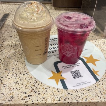 Starbucks - two drinks sitting on a counter - Coffee & Tea Near Me - Memphis, Tennessee Starbucks - two drinks sitting on a counter - Coffee & Tea Near Me - Memphis, Tennessee