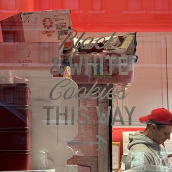 William Greenberg Desserts - Window from William Greenberg's Desserts window. Black and White Cookie love. - Bakeries Near Me - Manhattan, New York William Greenberg Desserts - Window from William Greenberg's Desserts window. Black and White Cookie love. - Bakeries Near Me - Manhattan, New York