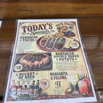 Papa Guapo Cantina - Menu from June 2026 - Mexican Near Me - San Diego, California Papa Guapo Cantina - Menu from June 2026 - Mexican Near Me - San Diego, California