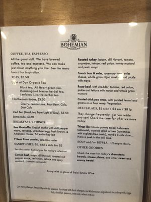 Menu photo 6 New Bohemian Cafe Northport, MI