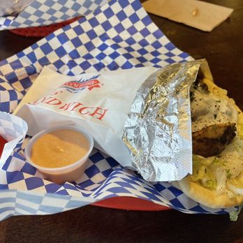 Gyro 2 Go - Chicken Gyro w/side of spiciness. - Mediterranean Near Me - Beaverton, Oregon Gyro 2 Go - Chicken Gyro w/side of spiciness. - Mediterranean Near Me - Beaverton, Oregon