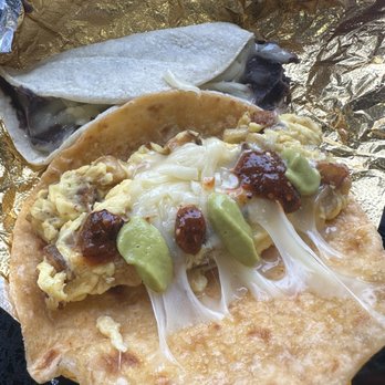 Taco Heart - Potato, Egg, & Cheese with 2 types of salsa added - Breakfast & Brunch Near Me - Philadelphia, Pennsylvania Taco Heart - Potato, Egg, & Cheese with 2 types of salsa added - Breakfast & Brunch Near Me - Philadelphia, Pennsylvania