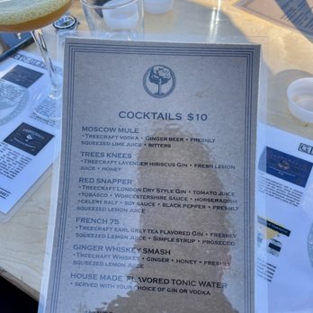 Treecraft Distillery - Cocktails menu -- the Moscow Mule and Ginger Whiskey Smash were my favorites - Tasting Classes Near Me - San Francisco, California Treecraft Distillery - Cocktails menu -- the Moscow Mule and Ginger Whiskey Smash were my favorites - Tasting Classes Near Me - San Francisco, California
