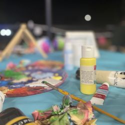 Be Kept 8 Studio - Art under the moon and stars at the "Life's a Beach" paint party.
