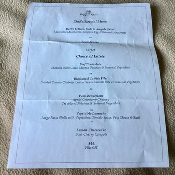 The Copper Room - Chef's Special Menu - 3-course offerings, pre-set priced. - Canadian (New) Near Me - Harrison Hot Springs, British Columbia The Copper Room - Chef's Special Menu - 3-course offerings, pre-set priced. - Canadian (New) Near Me - Harrison Hot Springs, British Columbia