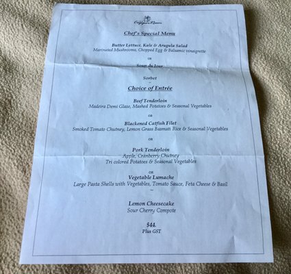 Menu photo 1 The Copper Room Harrison Hot Springs, BC Menu photo 1 The Copper Room Harrison Hot Springs, BC