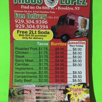 Tacos Lopez - Updated menu - Food Trucks Near Me - Brooklyn, New York Tacos Lopez - Updated menu - Food Trucks Near Me - Brooklyn, New York