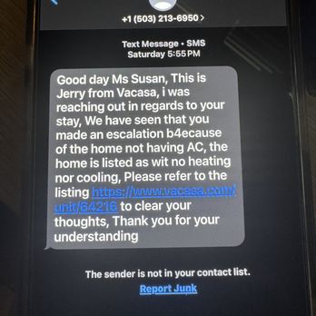 Vacasa - Vacasa text message to customer - Vacation Rentals Near Me Vacasa - Vacasa text message to customer - Vacation Rentals Near Me