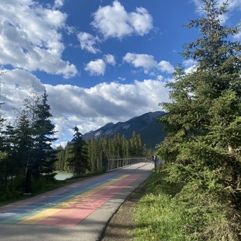 Bow Falls - Bow River trail to Bow Falls - pedestrian bridge - Hiking Near Me - Banff, Alberta