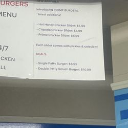 Priime burgers - New Menu