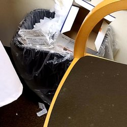 Rite Aid - Trash Overflowing with vaccine paraphernalia. Gloves,boxes band aids etc.