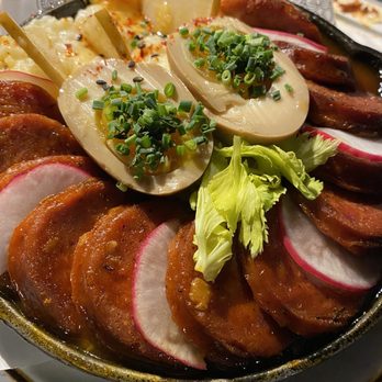 Kjun - gochujang andouille & grits - Korean Near Me - New York, New York Kjun - gochujang andouille & grits - Korean Near Me - New York, New York