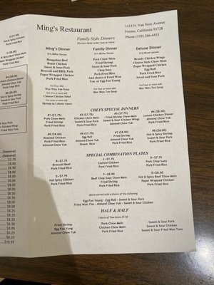 Menu photo 6 Ming's Fresno, CA