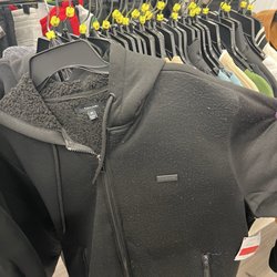 Burlington - Someone's gross ass used jacket, that an employee put a price tag on. Look at that pilling. The customers here are TRASHY!