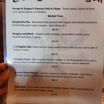 George and Dragon Pub - Menu as of 02/07/2025 - Pubs Near Me - Phoenix, Arizona