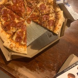 Pizza Hut - My dry crust but super greasy Pizza Hut pizza