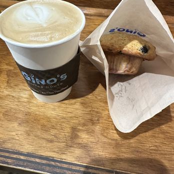 Gino’s Coffee House - Brown sugar oat latte and blueberry muffin - Coffee & Tea Near Me - Osoyoos, British Columbia Gino’s Coffee House - Brown sugar oat latte and blueberry muffin - Coffee & Tea Near Me - Osoyoos, British Columbia