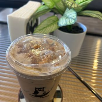 Wake Cafe - Go Banana Latte - Iced Mocha latte with Banana Cream topping - Bubble Tea Near Me - Upland, California