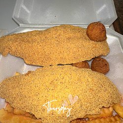 John's Seafood - 2 piece Fish Fillets with Hush Puppies and Fries