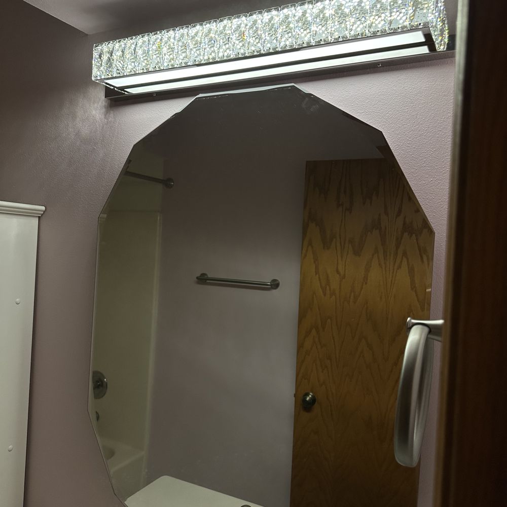 Bathroom light with crystals. Beautiful