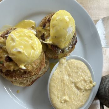 Five Loaves Cafe - Southern Benny and grits! - Sandwiches Near Me - Summerville, South Carolina