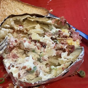 Burger Station 120 - My potato I mixed up before a picture, haha! - Burgers Near Me - Harriman, Tennessee