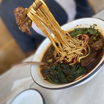 Noodle St - Close up of the Spicy Beef Noodle. Noodles made right there! - Noodles Near Me - Pasadena, California Noodle St - Close up of the Spicy Beef Noodle. Noodles made right there! - Noodles Near Me - Pasadena, California