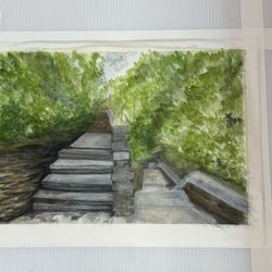 Art Works! Studio - Still working on. Steps at Watkins Glen state park. It's a work in progress. I'm learning so much!