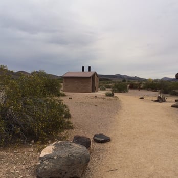 Painted Rock Petroglyph Site - Outhouse and rest area in the distance - Parks Near Me - Dateland, Arizona