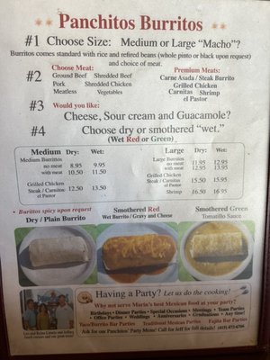 Menu photo 1 Panchitos Restaurant San Rafael, CA Menu photo 1 Panchitos Restaurant San Rafael, CA