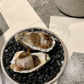 ALEA - Grilled Oysters- I think they were cooked and served with a sliver of bacon / pork belly, and a mushroom - Mediterranean Near Me - Cleveland, Ohio ALEA - Grilled Oysters- I think they were cooked and served with a sliver of bacon / pork belly, and a mushroom - Mediterranean Near Me - Cleveland, Ohio