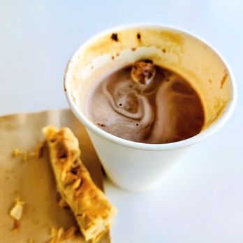 Cafe Velora - Hot cherry mocha with plain baklava stick - Cafes Near Me - San Francisco, California Cafe Velora - Hot cherry mocha with plain baklava stick - Cafes Near Me - San Francisco, California