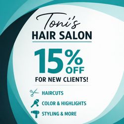 Toni's Hair Salon and Spa - New client offer!