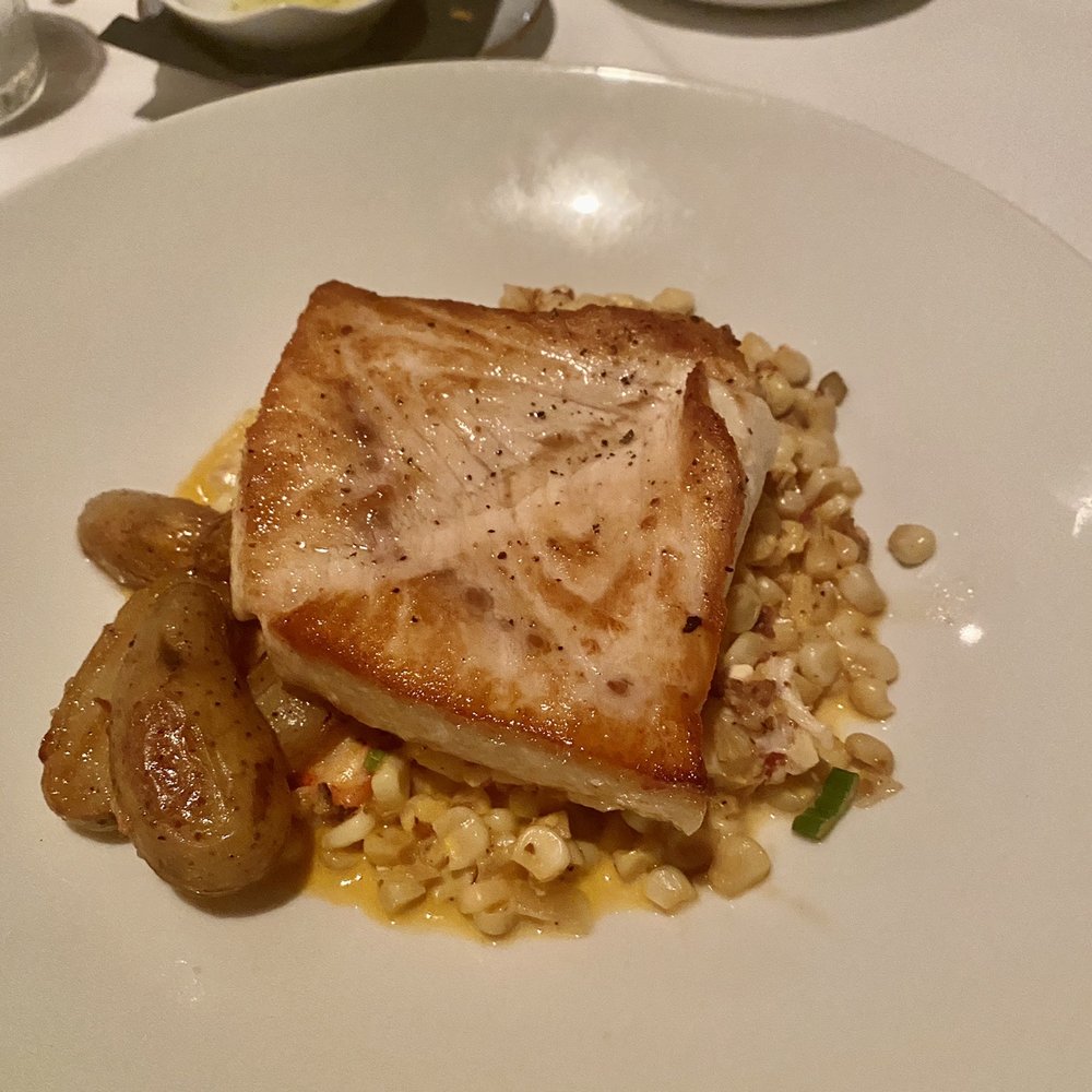 The Quarry Restaurant - Swordfish with lobster and corn succotash and fingerling potato's - Italian Near Me - Hingham, Massachusetts