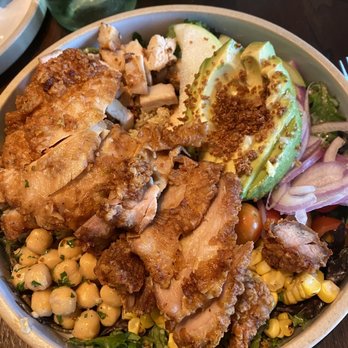 Yardbird - Country Cobb Protein Bowl. Add the fried chicken. It's amazing and made the regular chicken on there taste dry and boring. - Southern Near Me - Dallas, Texas Yardbird - Country Cobb Protein Bowl. Add the fried chicken. It's amazing and made the regular chicken on there taste dry and boring. - Southern Near Me - Dallas, Texas