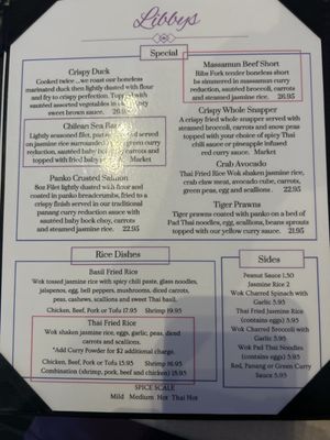 Menu photo 3 Libby's Thai Bistro St. Augustine, FL