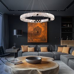 US Chandelier - Modern Crystal LED Ring Chandelier