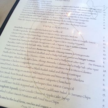 ZuZu - Real Tapas Menu / Great Food - Tapas Bars Near Me - Napa, California