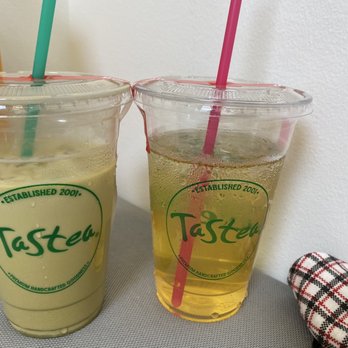 Tastea - (Left) Matcha Thai Milk Tea (right) The Great White Tea - Coffee & Tea Near Me - Sunnyvale, California Tastea - (Left) Matcha Thai Milk Tea (right) The Great White Tea - Coffee & Tea Near Me - Sunnyvale, California