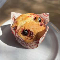 Cranberry muffin, warmed