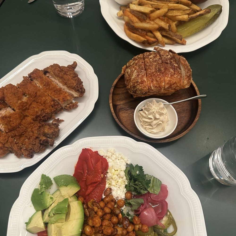 Cobb Salad w. Fried Chicken and the Aloette Burger Cobb Salad w. Fried Chicken and the Aloette Burger