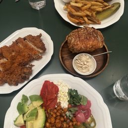 Cobb Salad w. Fried Chicken and the Aloette Burger Cobb Salad w. Fried Chicken and the Aloette Burger