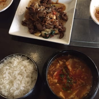 Dae Bak Bon Ga - Marinated beef combo with tofu stew - Korean Near Me - Vancouver, British Columbia